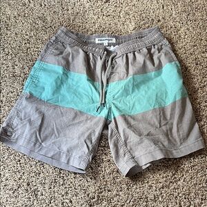 Maamgic Men's Gray and Teal Swim Trunks